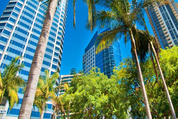 commercial buildings in downtown San Diego